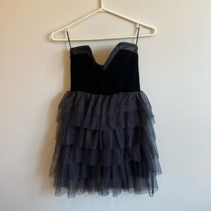 Black strapless dress